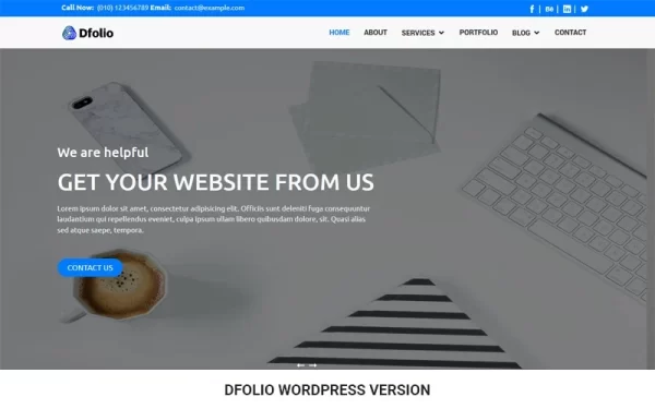 Dfolio Multipurpose Responsive WordPress Theme 1.3.0 GPL Theme