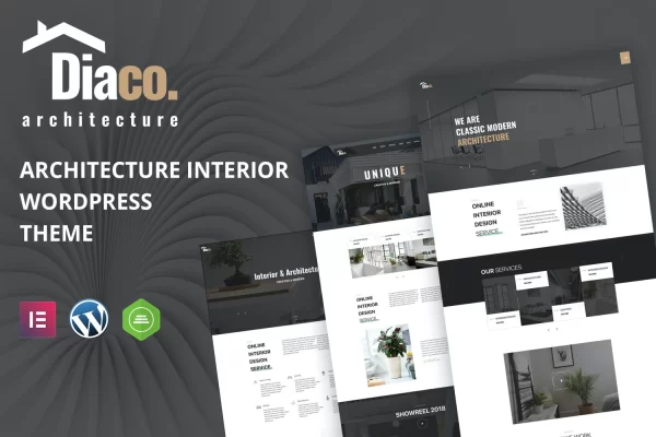 Diaco Architecture Interior Design Elementor WordPress Theme 1.5 GPL Theme