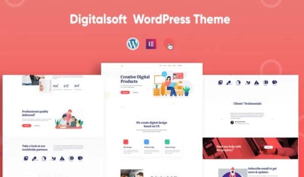 Digitalsoft SaaS and Software Elementor WordPress Theme 1.1.0 GPL Theme