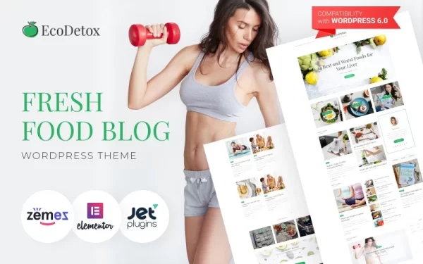 EcoDex Fresh Food Blog Website For Healthy Lifestyle WordPress Theme 1.0.2 GPL Theme