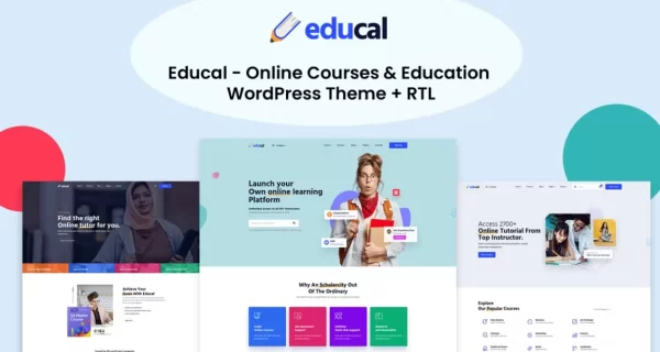 Educal Online Courses Education WordPress Theme + RTL 1.2.7 GPL Theme