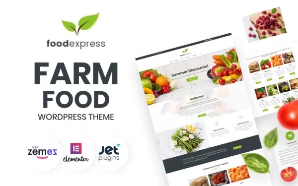 Food Express Agriculture Farm WordPress Theme 1.0.1 GPL Theme
