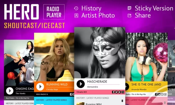 Hero SHOUTcast and IceCast Radio Player 4.4.2 GPL Plugins