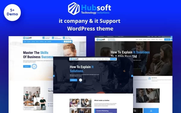 Hubsoft IT Solutions IT Support Elementor WordPress Theme 2.0.0 GPL Theme