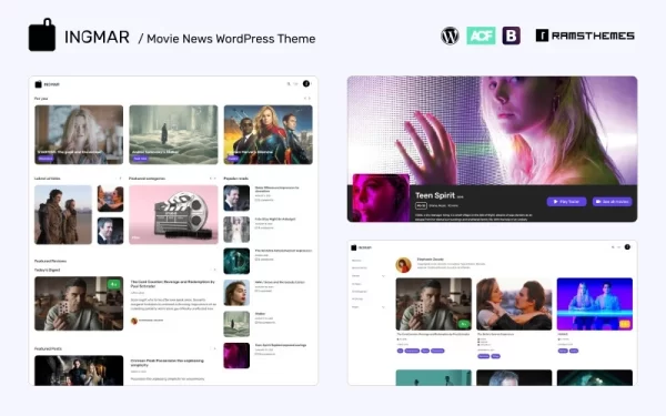 INGMAR Movie News, Reviews and Database WordPress Theme 1.0.0 GPL Theme