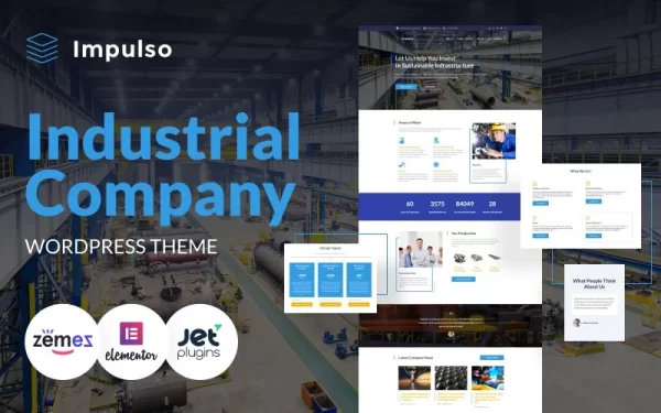 Impulso Industrial Company WordPress Elementor Theme WordPress Theme 1.0.1 GPL Theme