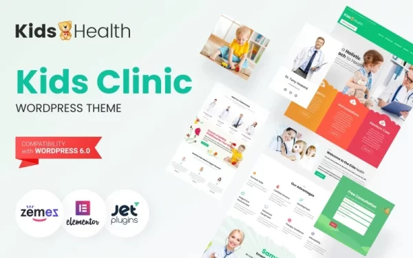 KidsHealth Kids Clinic WordPress Theme 1.0.1 GPL Theme