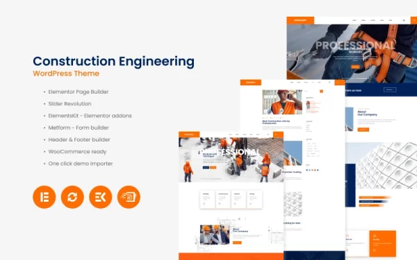Konstruksy Construction Engineering WordPress Theme 1.0.6 GPL Theme