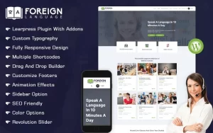 Language Courses Learning Center WordPress Theme 1.0.0 GPL Theme
