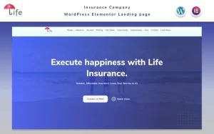 Life Insurance Сompany Landing page with Blog Elementor WordPress Theme 1.1 GPL Theme