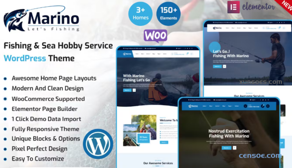 Marino Fishing Sea Hobby WordPress Theme 1.0.0 GPL Theme