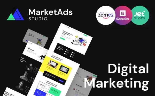 MarketAds One of Modern Digital Marketing Templates WordPress Theme 1.0.1 GPL Theme