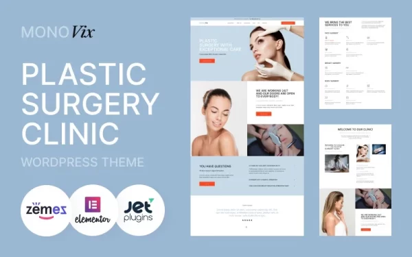 MonoVix Plastic Surgery Clinic WordPress Theme 1.0.1 GPL Theme