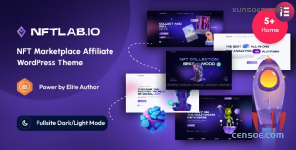 NFTLAB.IO NFT Marketplace Affiliate Elementor WordPress Theme 1.0.1 GPL Theme