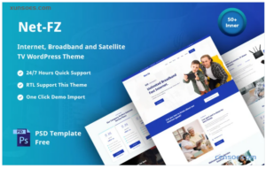 Netfz internet provider, broadband, and satellite TV responsive WordPress Theme 1.0.1 GPL Theme