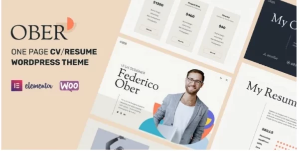 Ober – CV/Resume Personal Portfolio WordPress 1.2.0 GPL Theme