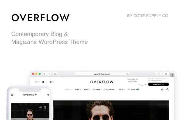 Overflow Modern Blog Magazine WordPress Theme 1.5.5 GPL Theme