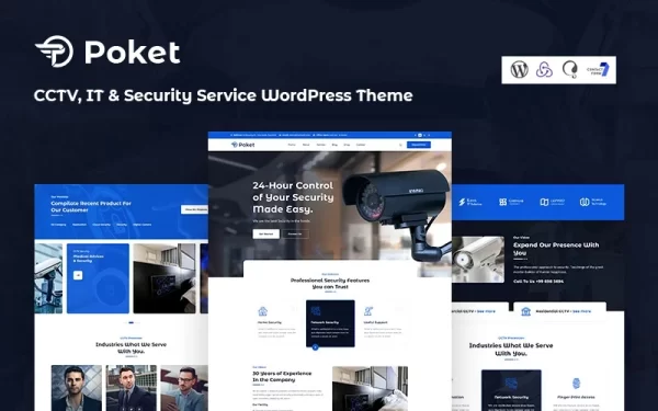 Poket CCTV, IT And Security Service Responsive WordPress Theme 1.0.0 GPL Theme
