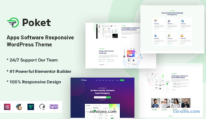 Poket – Apps Software Responsive WordPress Theme 1.0.7 GPL Theme