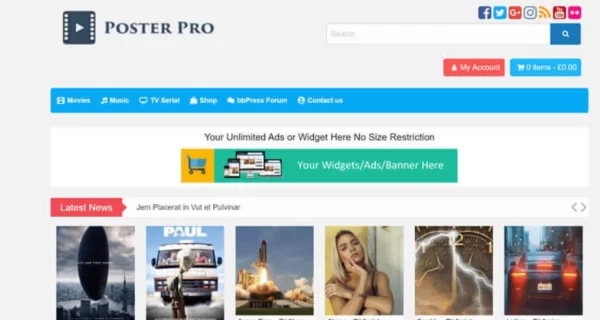 Poster theme pro by insertcart 3.2 GPL Theme