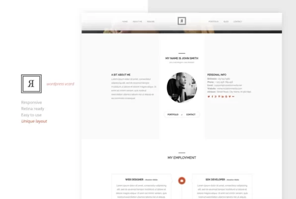 RIVAL One Page Vcard WordPress Theme 1.0 GPL Theme
