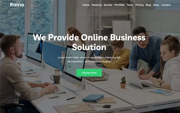Raino Digital Agency One page WordPress Theme 1.0.1 GPL Theme