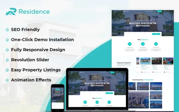 Residence Real Estate WordPress Theme 4.6.0 GPL Theme