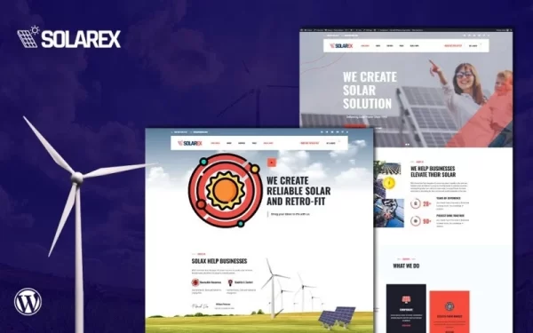 Solarex Renewable Solar Energy WordPress Theme 1.0.0 GPL Theme