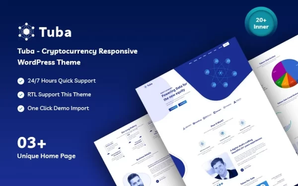 Tuba Cryptocurrency Responsive WordPress Theme 1.0.0 GPL Theme