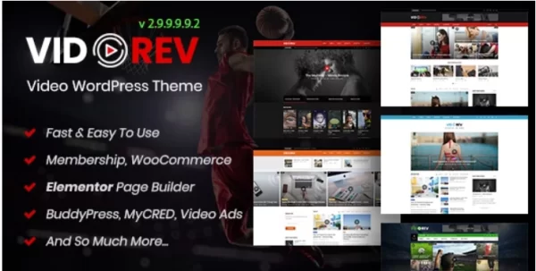 VidoRev Video WordPress Theme 2.9.9.9.9.9 GPL Theme