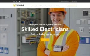 VoltaBolt Electrician Services Responsive WordPress Theme 1.0.0 GPL Theme
