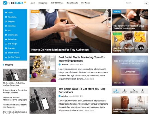 WP Enjoy – BlogRank Pro 1.0.2 GPL Theme