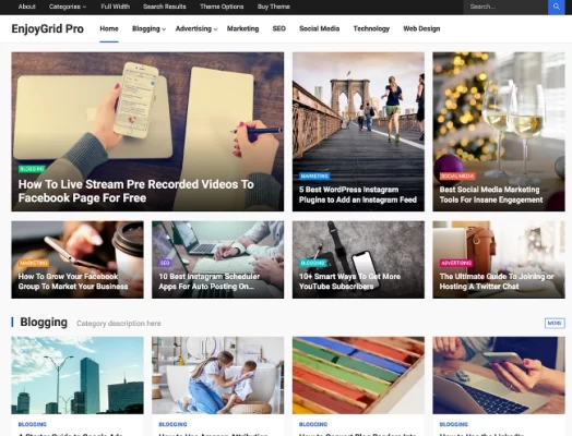 WP Enjoy – EnjoyGrid Pro 1.1.0 GPL Theme