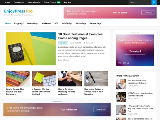 WP Enjoy – EnjoyPress Pro 1.0.9 GPL Theme