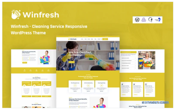 Winfresh Cleaning Service Responsive WordPress Theme 1.0.1 GPL Theme