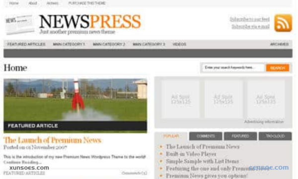 WooThemes Newspress Premium Theme 2.4.4 GPL Theme