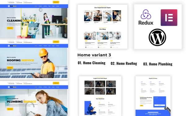 Workhouse Elementor WordPress Theme Plumbing, Cleaning and Roofing 1.0.0 GPL Theme