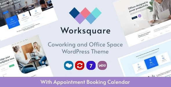 Worksquare Coworking and Office Space WordPress Theme 1.15 GPL Theme