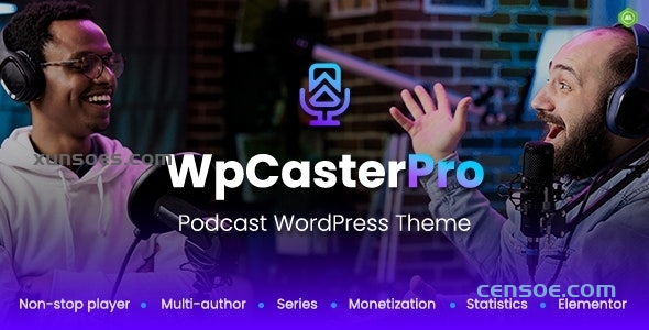 WpCasterPro Podcast WordPress Theme with Non-Stop Player Monetization System 1.5.1 GPL Theme