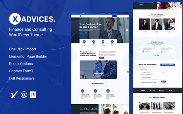 Xadvices – Finance and Consulting WordPress Theme 1.0.0 GPL Theme