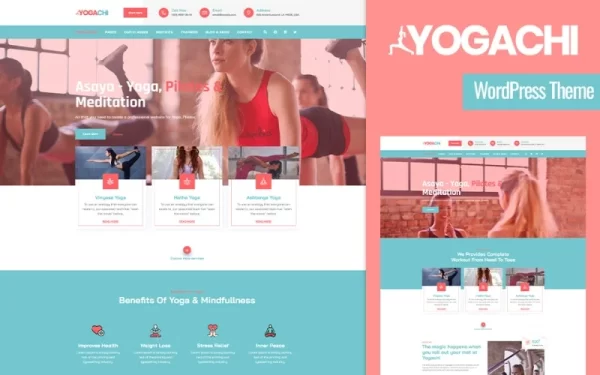 Yogachi Yoga And Fitness WordPress Theme 1.0.0 GPL Theme