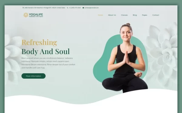 Yogalife Yoga Meditation WordPress Theme 1.0.0 GPL Theme