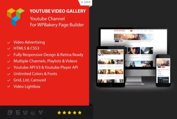 Youtube Gallery Addon For WPBakery Page Builder 2.0.8 GPL Plugins