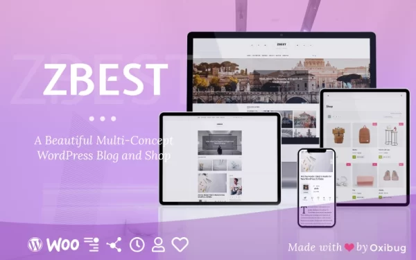 ZBest Multi-Concept WordPress Blog Theme and Shop for Writers and Bloggers WordPress Theme 1.1 GPL Theme