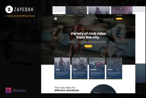Zapedah Cycling Club WordPress Theme 1.2 GPL Theme