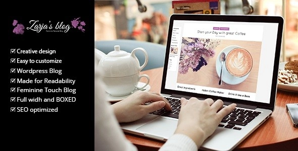 Zarja Feminine WordPress Blog Theme 2.2 GPL Theme