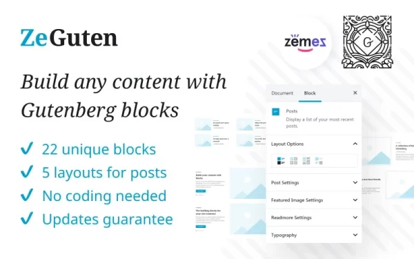 ZeGuten Gutenberg Plugin to Build a Competitive Website WordPress Plugin 1.1.5 GPL Plugins