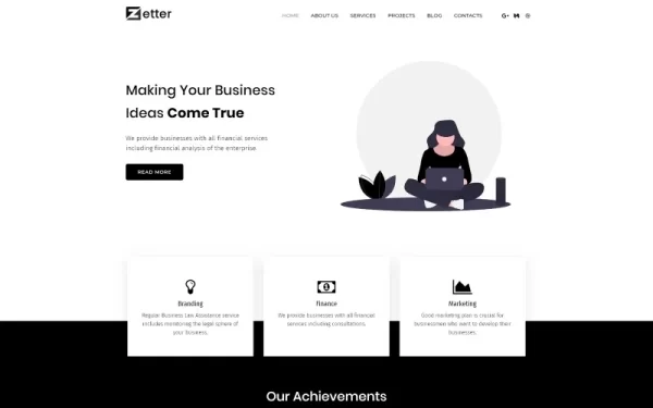 Zetter Business Multipurpose Black&White WordPress Elementor Theme WordPress Theme 1.0.0 GPL Theme