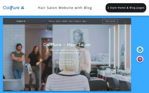 Сoiffure Hair Salon Website with Blog Elementor WordPress Theme 2.1 GPL Theme